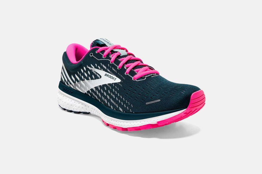 Brooks Running Shoes - Ghost 13 Road Womens - Navy/Pink - TJO-046973